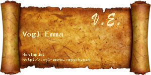 Vogl Emma névjegykártya